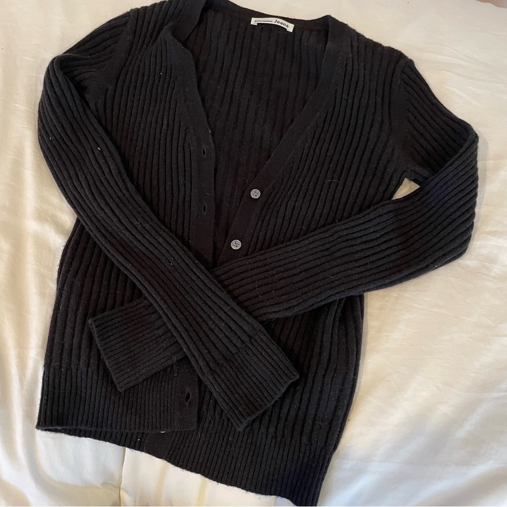 Reformation Cashmere Black Cardigan
